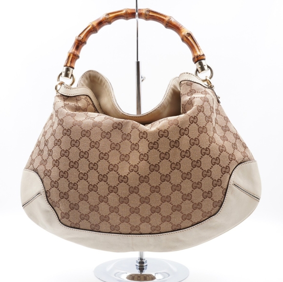 ❌️❌️SOLD❌️❌️P30❤️ Gucci Bamboo Peggy Hobo GG Canvas - Picture 2 of 15